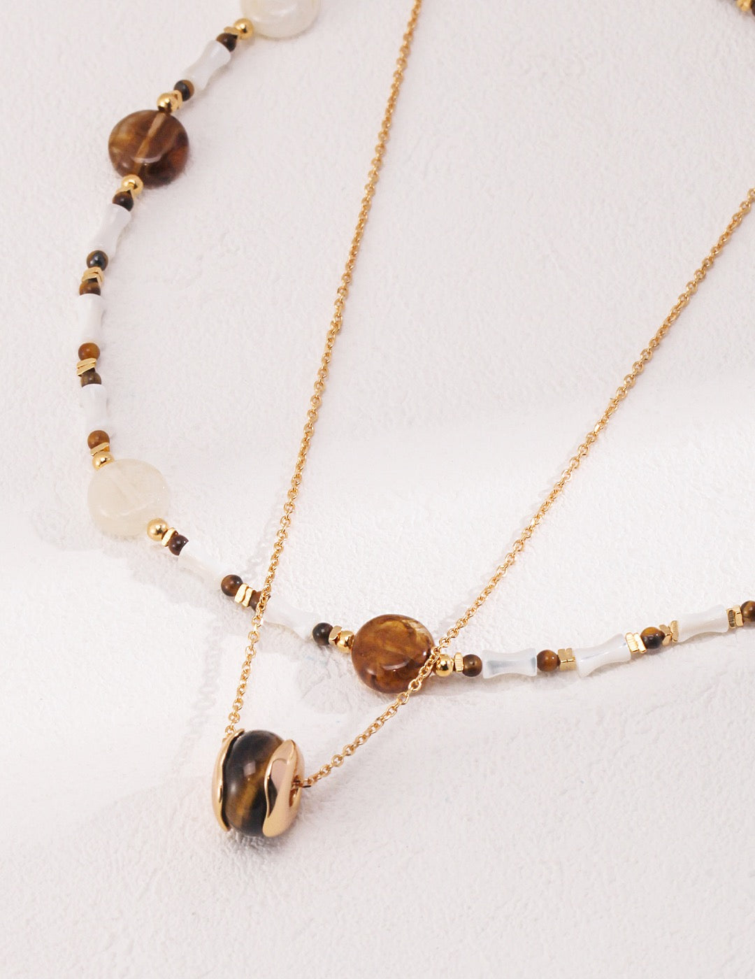 Tiger's Eye Beaded Gemstone Necklace