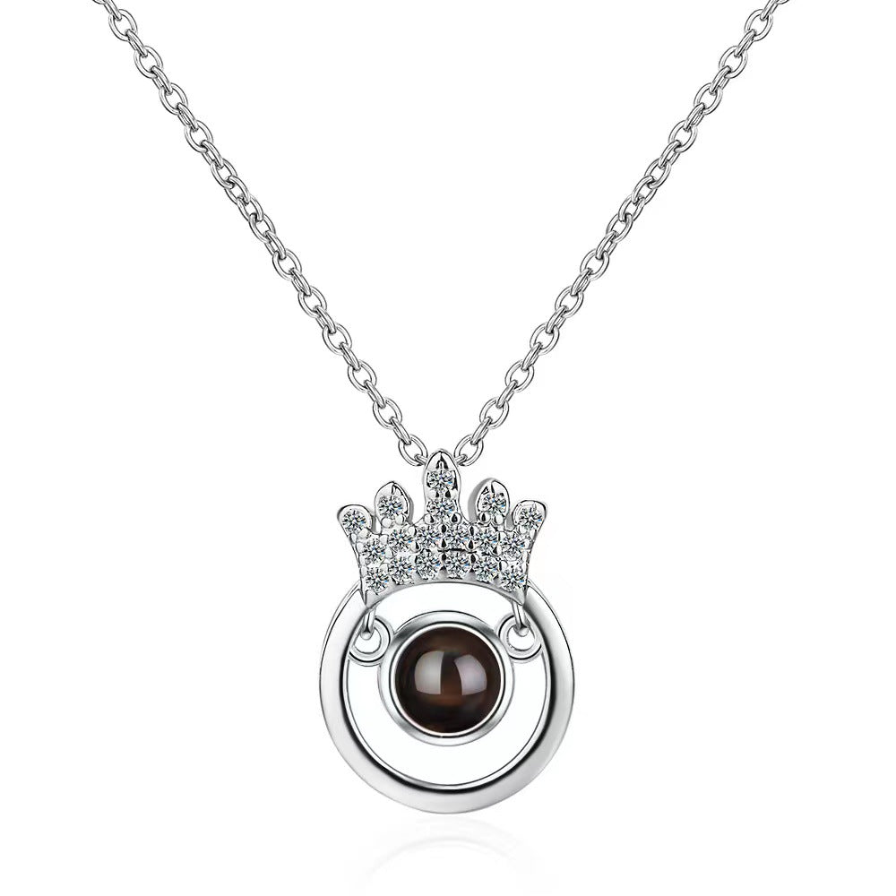 Dazzling Crown Diamond Projection Necklace N021