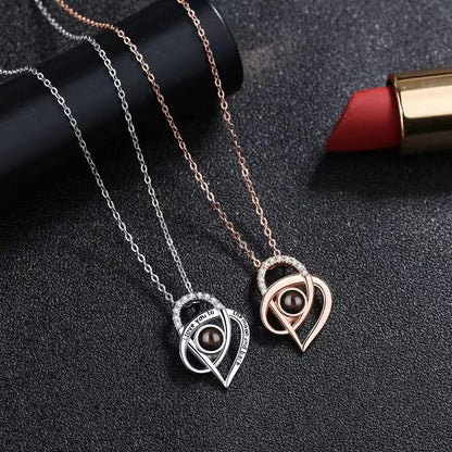 Timeless Prezzie Sparkling Heart Projection Necklace P015