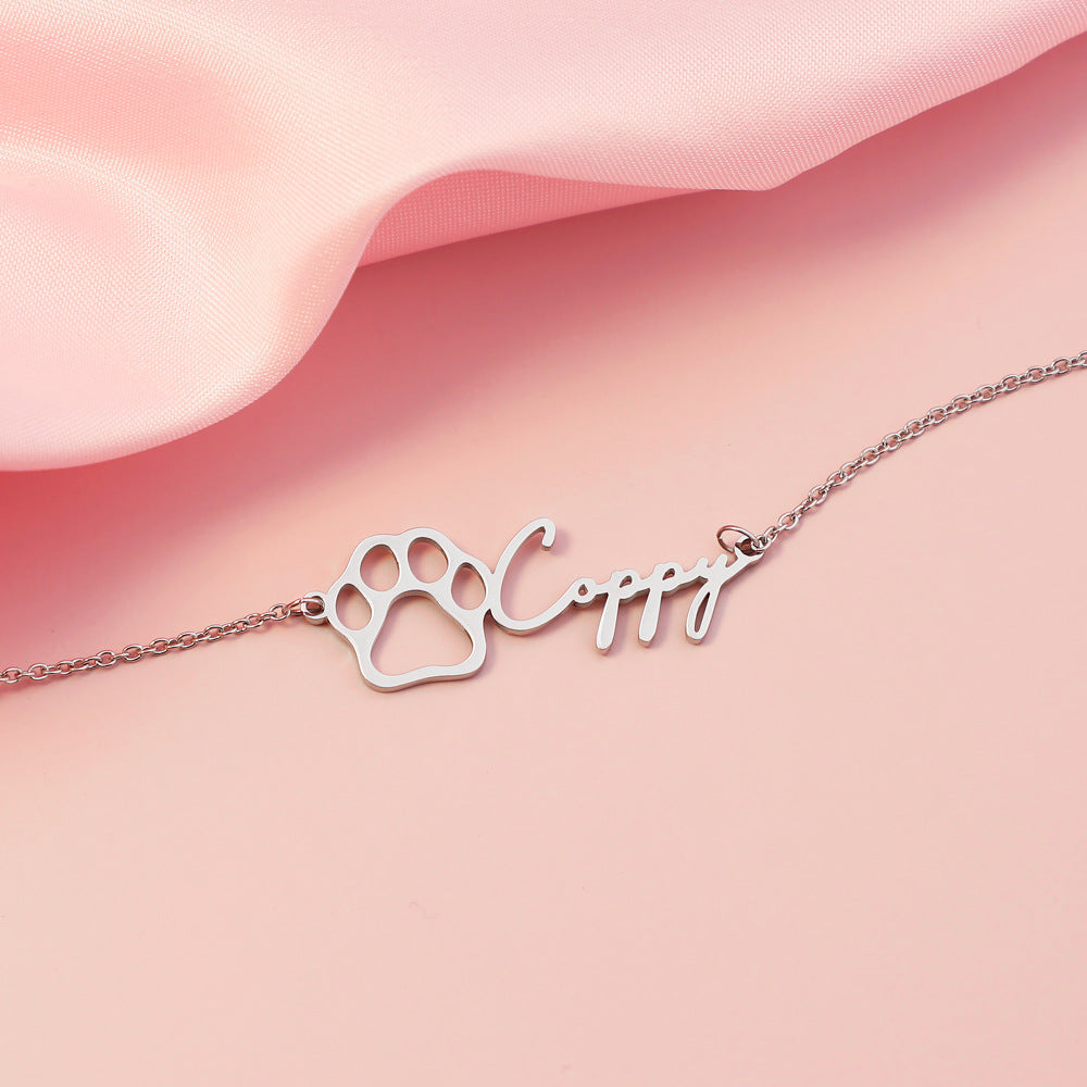 Customized Name Paw Necklace