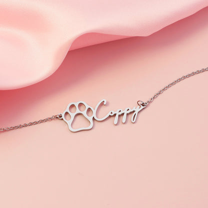 Customized Name Paw Necklace