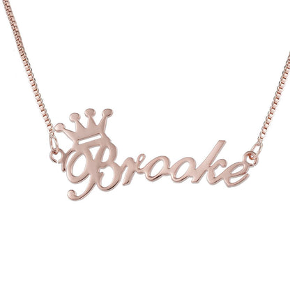 Custom Name Crown Necklace N031