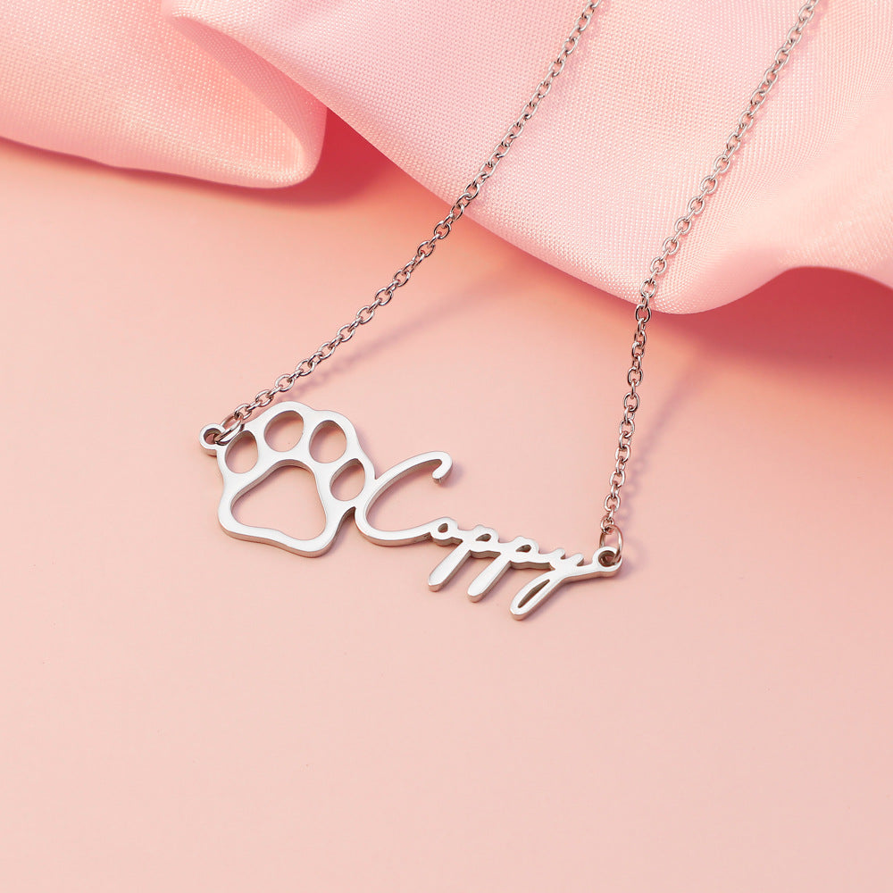 Customized Name Paw Necklace