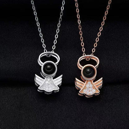 Sparkling Angel Projection Necklace P004