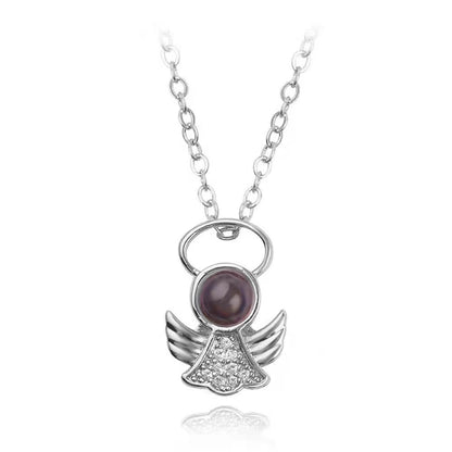 Sparkling Angel Projection Necklace P004