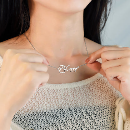 Customized Name Paw Necklace