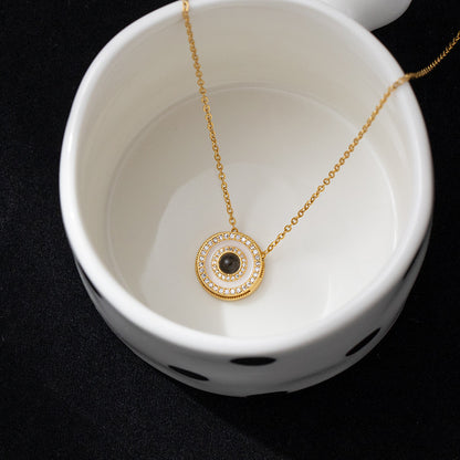 Sparkling Round Projection Necklace P017