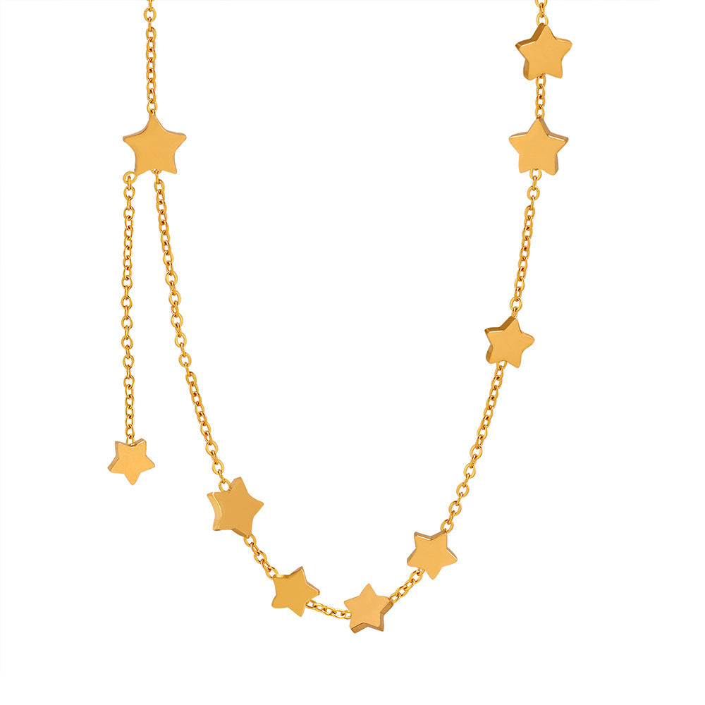 Starlight Tassel Necklace: Vintage Charm in 18K Gold