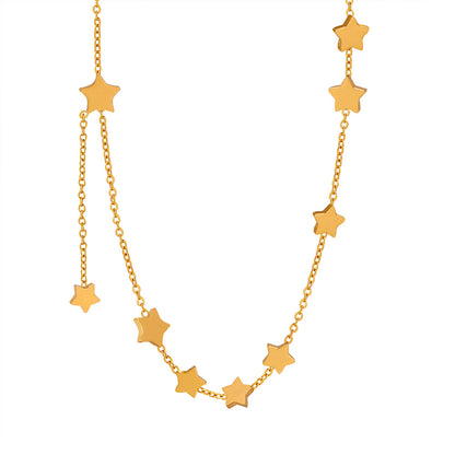 Starlight Tassel Necklace: Vintage Charm in 18K Gold