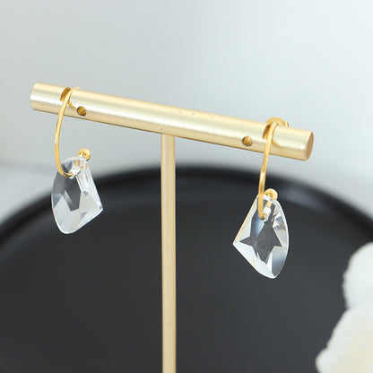 Eternal Radiance 18K Gold Gemstone C-Elegance Earrings