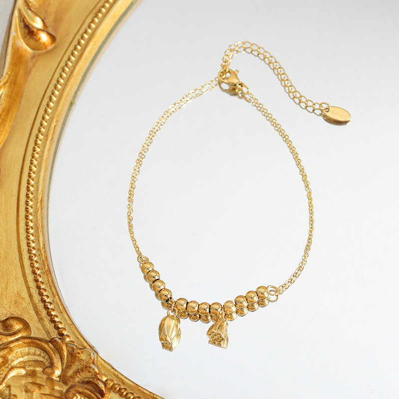 18K Gold Sacred Bloom Lotus Design Anklet