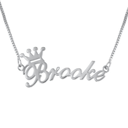 Custom Name Crown Necklace N031