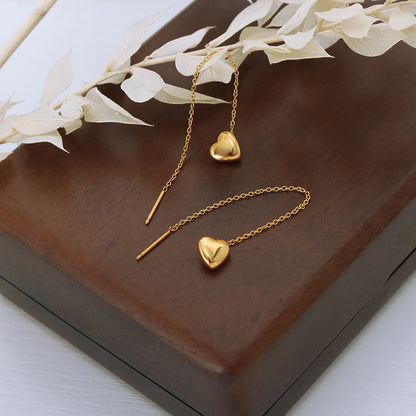 18K Gold Exquisite Heart Shape Earrings