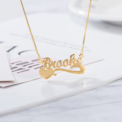 Dazzling Heart Custom Name Necklace N040