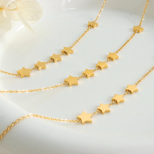 Starlight Tassel Necklace: Vintage Charm in 18K Gold