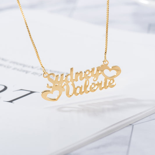 Custom Double Names Necklace N035