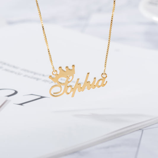 Custom Name Crown Necklace N030