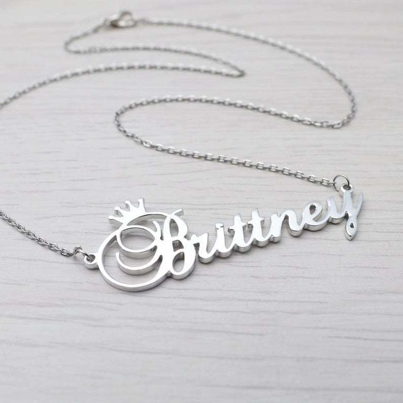 Personalized Name Crown Necklace N014