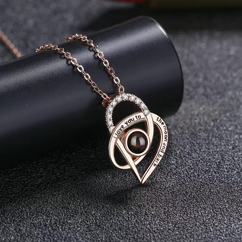 Timeless Prezzie Sparkling Heart Projection Necklace P015