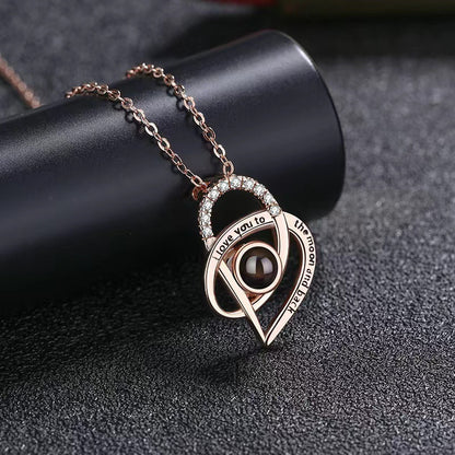 Timeless Prezzie Sparkling Heart Projection Necklace P015