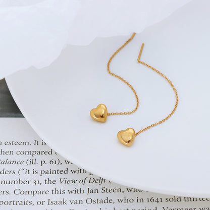 18K Gold Exquisite Heart Shape Earrings