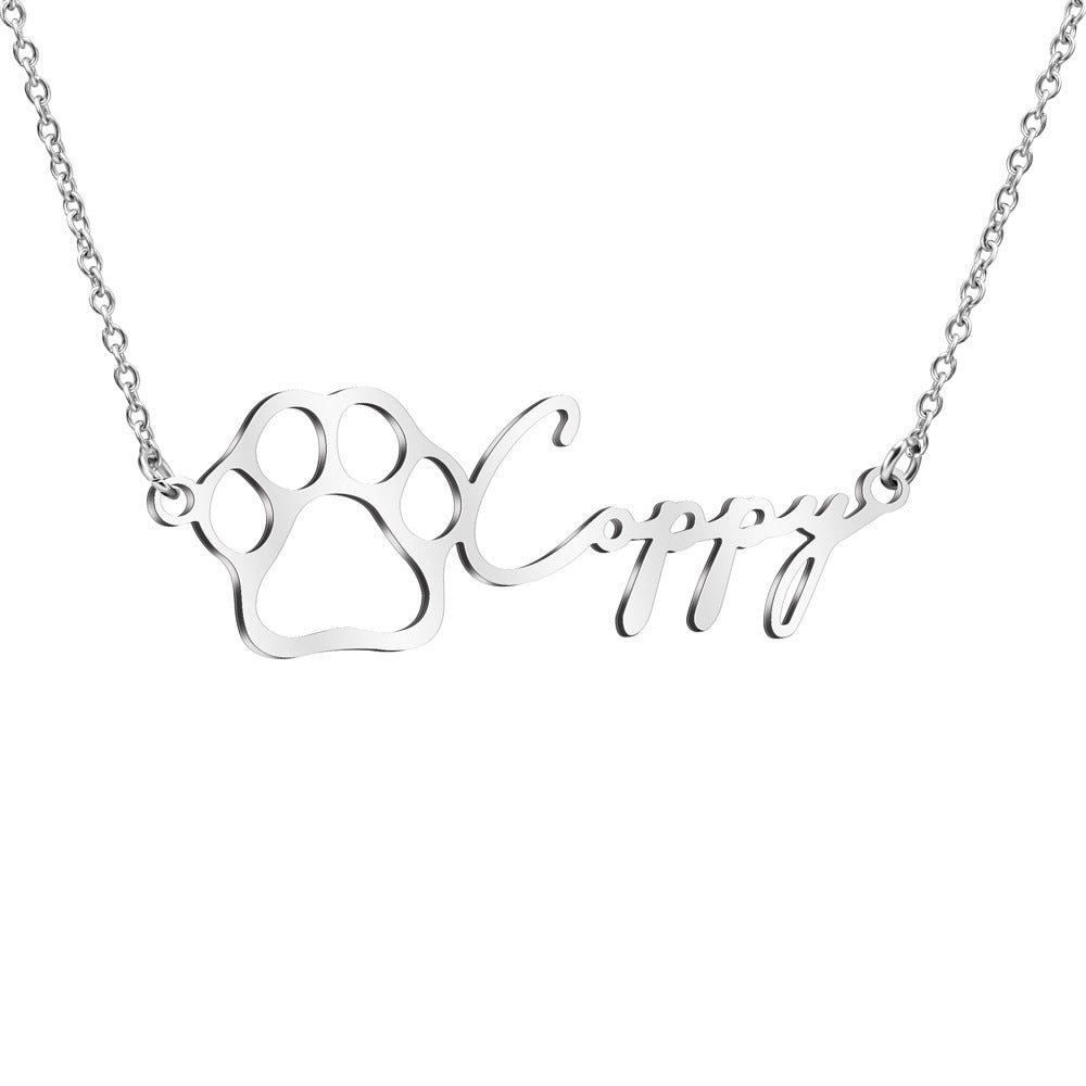 Customized Name Paw Necklace