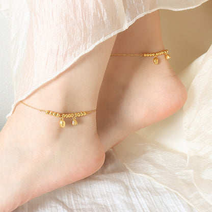 18K Gold Sacred Bloom Lotus Design Anklet