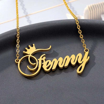 Personalized Name Crown Necklace N014