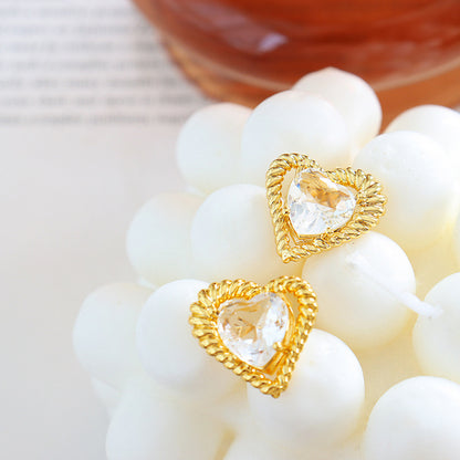 Lumiere Heart 18K Elegance Earrings