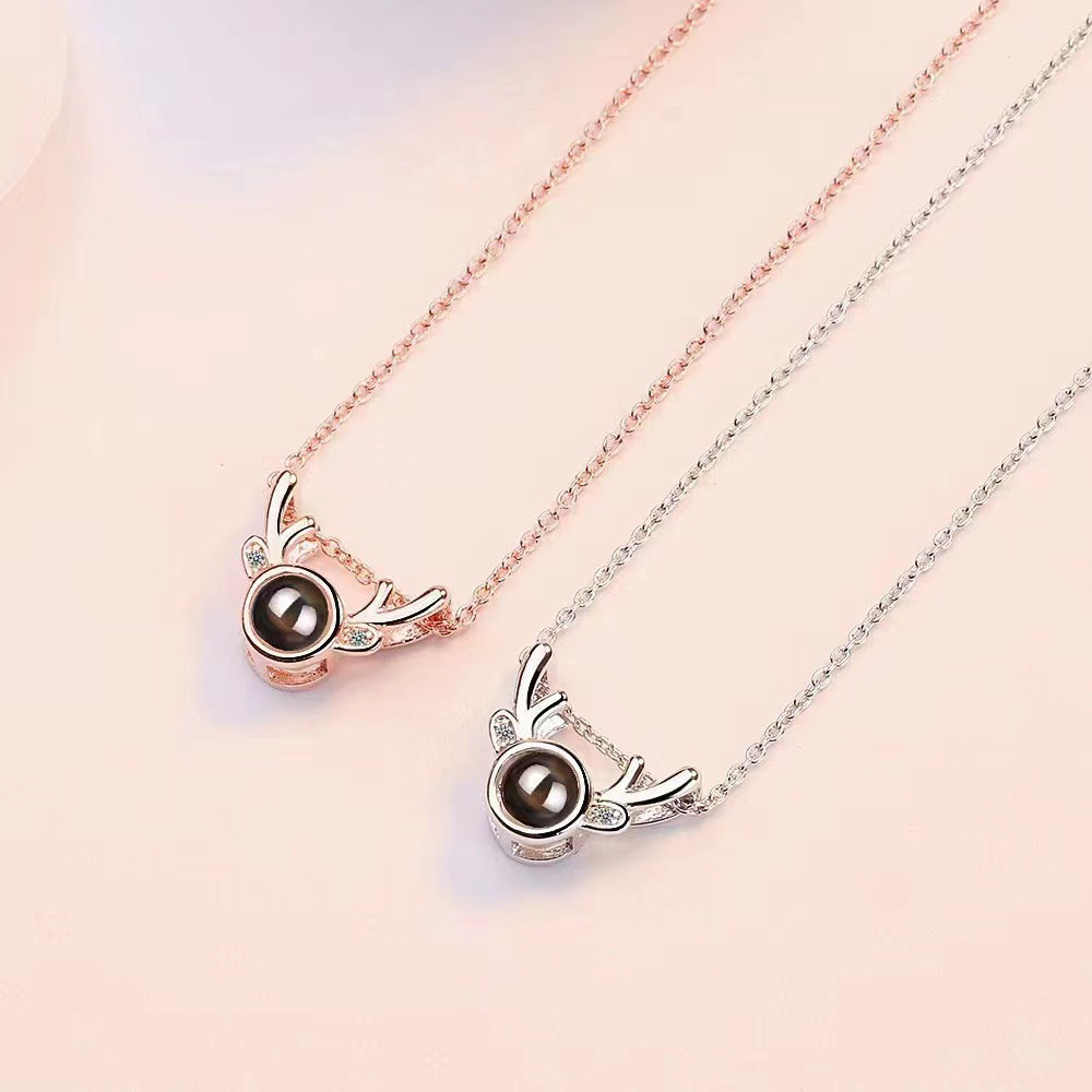 Timeless Prezzie Deer Shape Projection Necklace P011