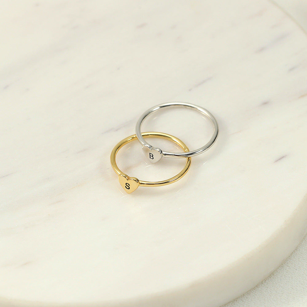 Personalized Initial Minimalist Ring R006