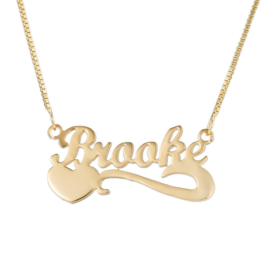 Dazzling Heart Custom Name Necklace N040