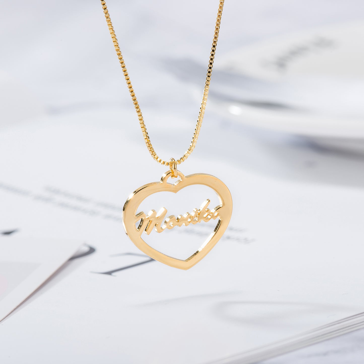 Heart Design Custom Name Necklace N043