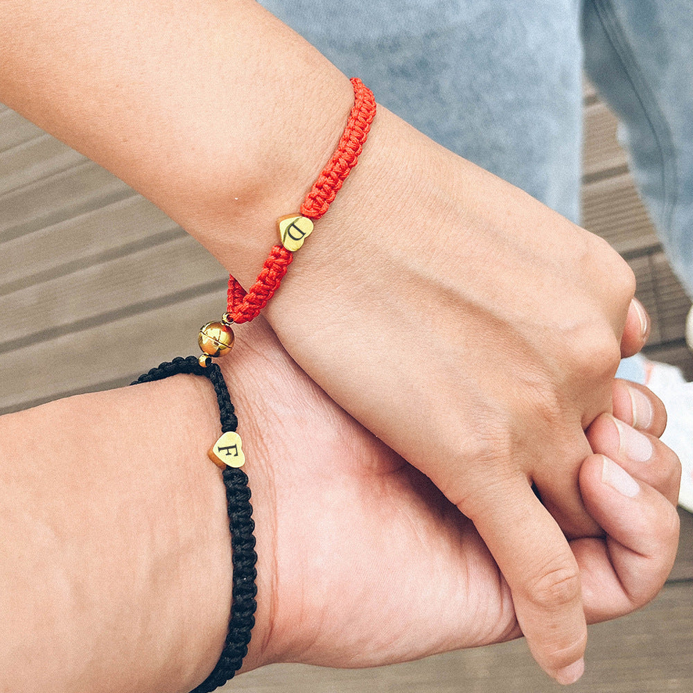 Personalized Vintage Couple Initial Bracelet