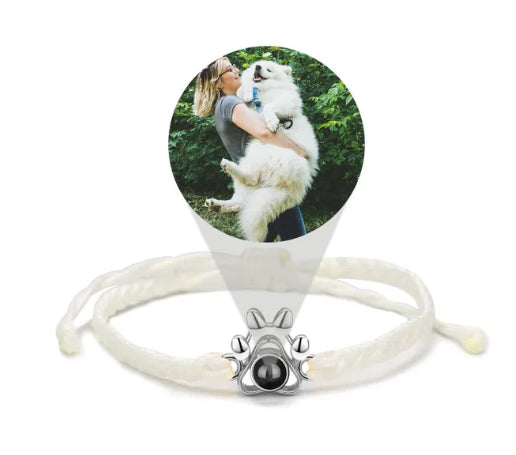 Personalized Photo Projection Knitted Paw Bracelet