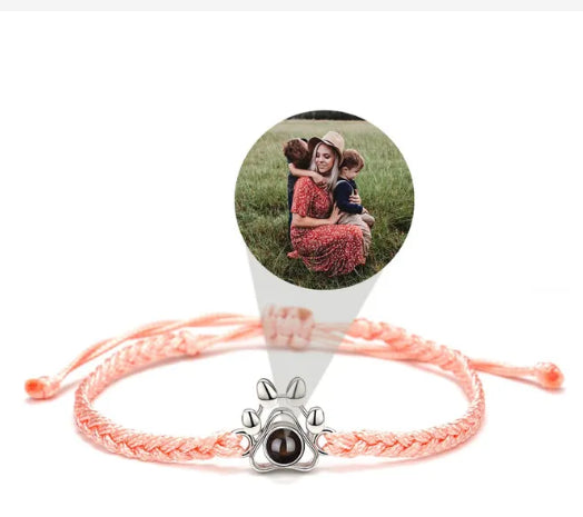 Personalized Photo Projection Knitted Paw Bracelet