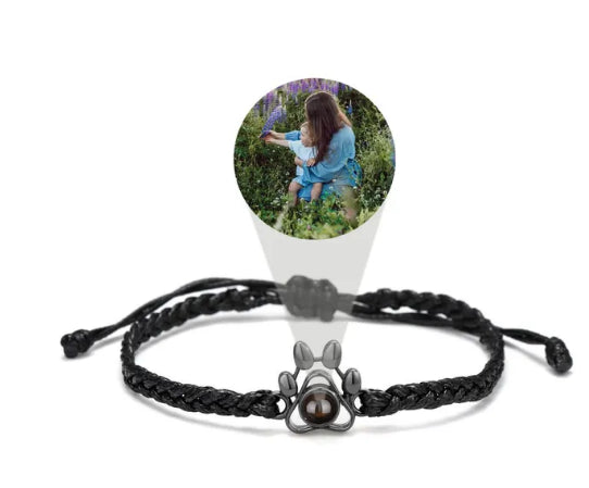 Personalized Photo Projection Knitted Paw Bracelet