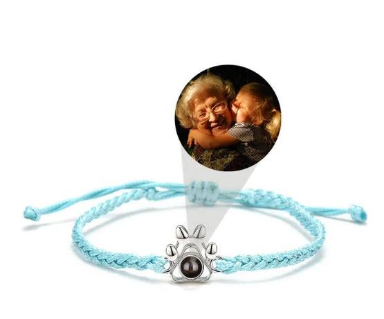 Personalized Photo Projection Knitted Paw Bracelet